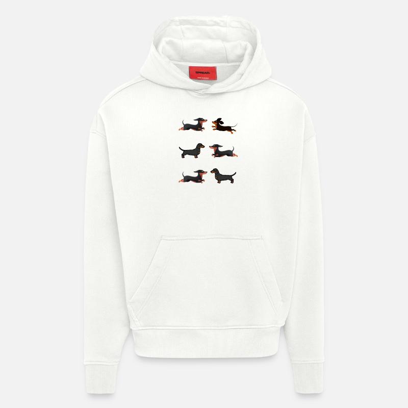 Teckels Teckels - Sweat à capuche bio épais oversize fabriqué en UE - OFF WHITE