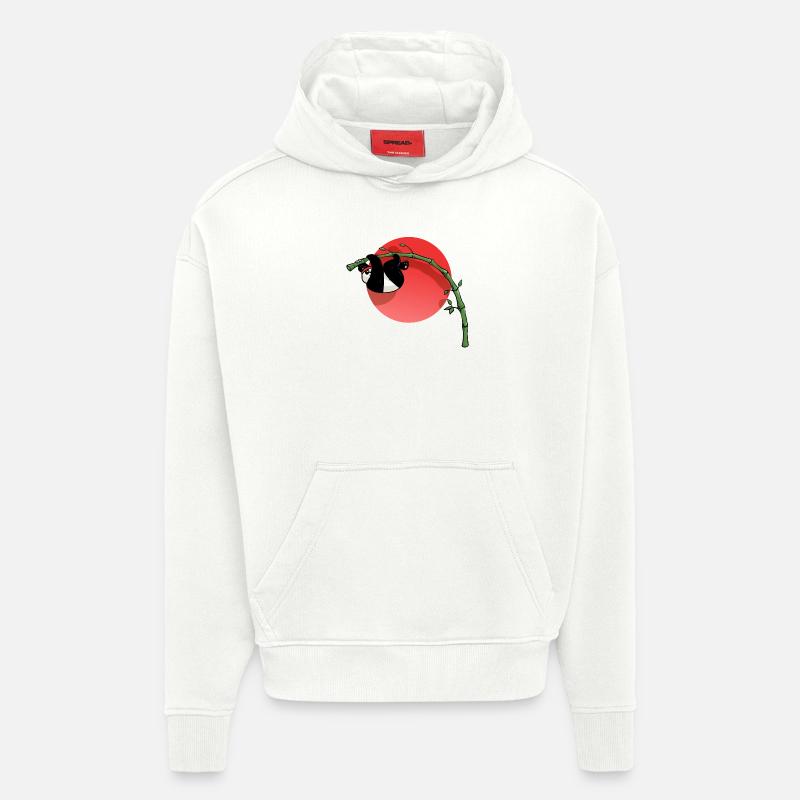 Panda perchise - Sweat à capuche bio épais oversize fabriqué en UE - OFF WHITE