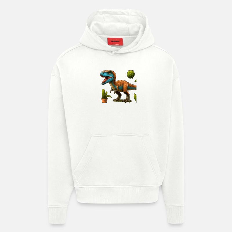 Dinosaure - Mammifère Géant - Sweat à capuche bio épais oversize fabriqué en UE - OFF WHITE
