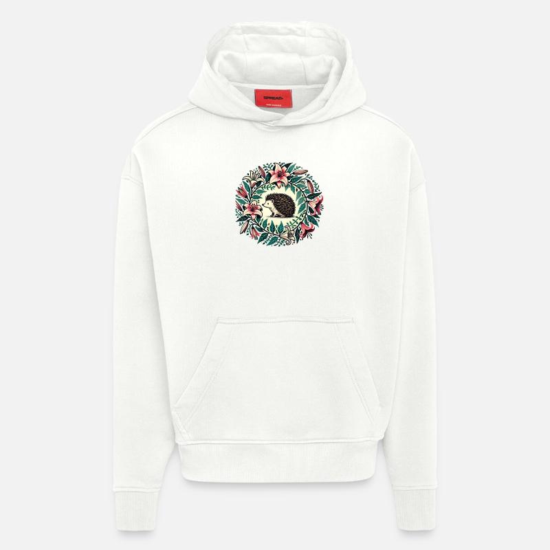 Hérisson - Sweat à capuche bio épais oversize fabriqué en UE - OFF WHITE