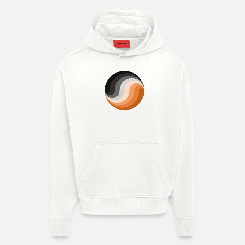 La vagu encirclée - Sweat à capuche bio épais oversize fabriqué en UE - OFF WHITE