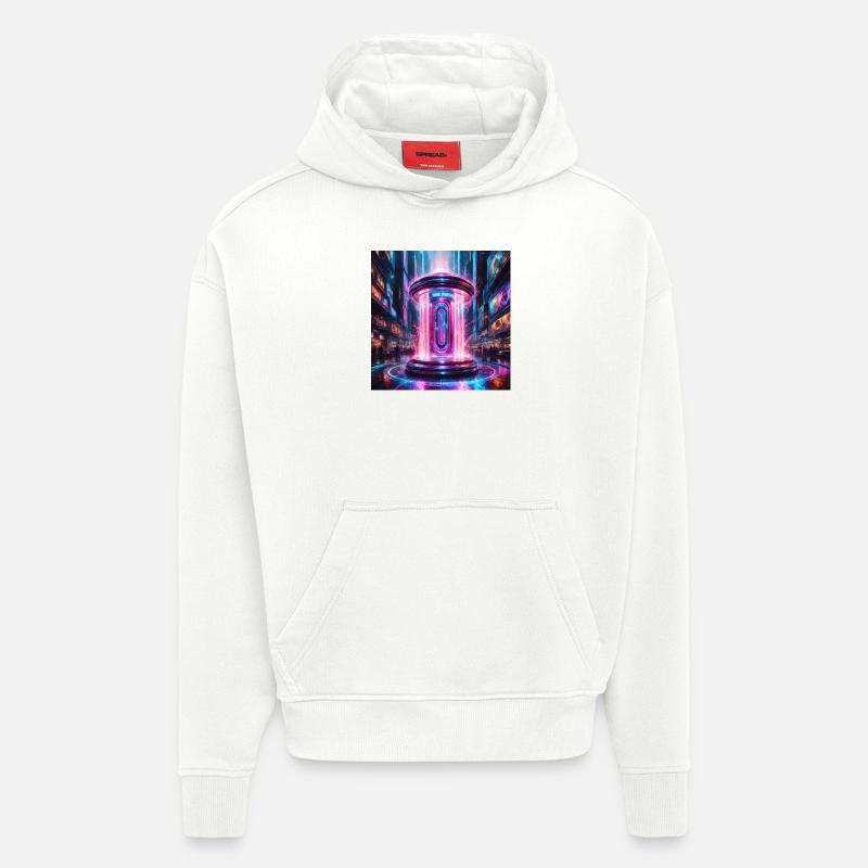 Porte d’entrée vers l’avenir - Sweat à capuche bio épais oversize fabriqué en UE - OFF WHITE