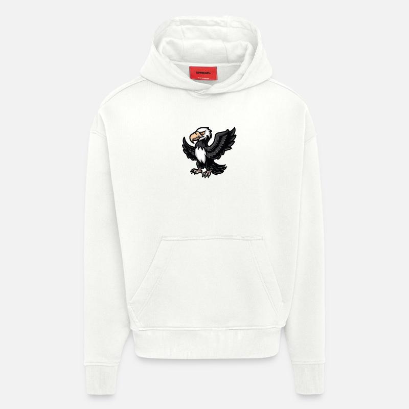 Bande dessinée Eagle - Sweat à capuche bio épais oversize fabriqué en UE - OFF WHITE