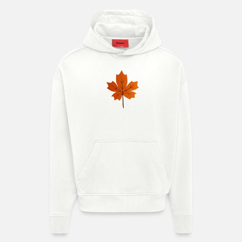 Feuille d’érable - Sweat à capuche bio épais oversize fabriqué en UE - OFF WHITE