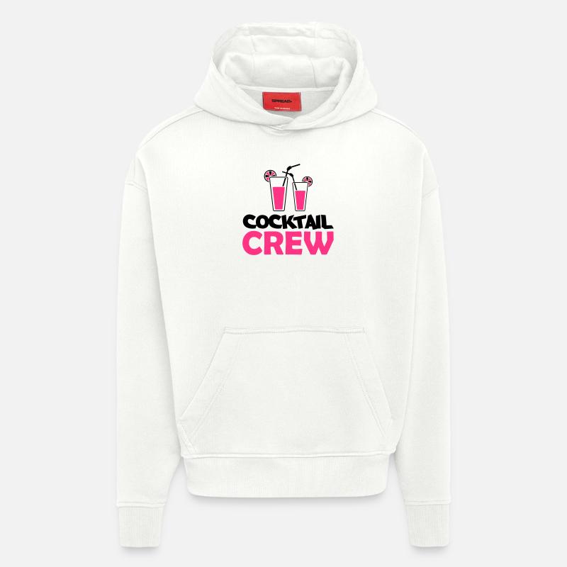 Équipe de cocktail - Sweat à capuche bio épais oversize fabriqué en UE - OFF WHITE