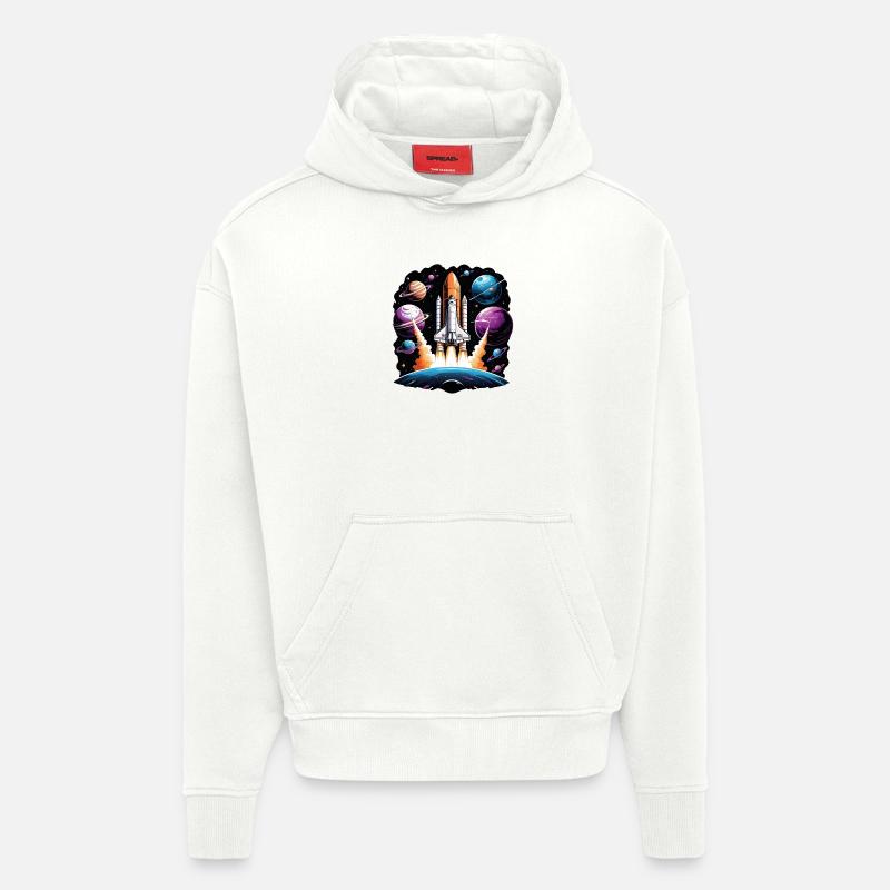 Rocket Astronaut Space Gift SpaceShuttle - Hoodie- made by SPREAD  - OFF WHITE