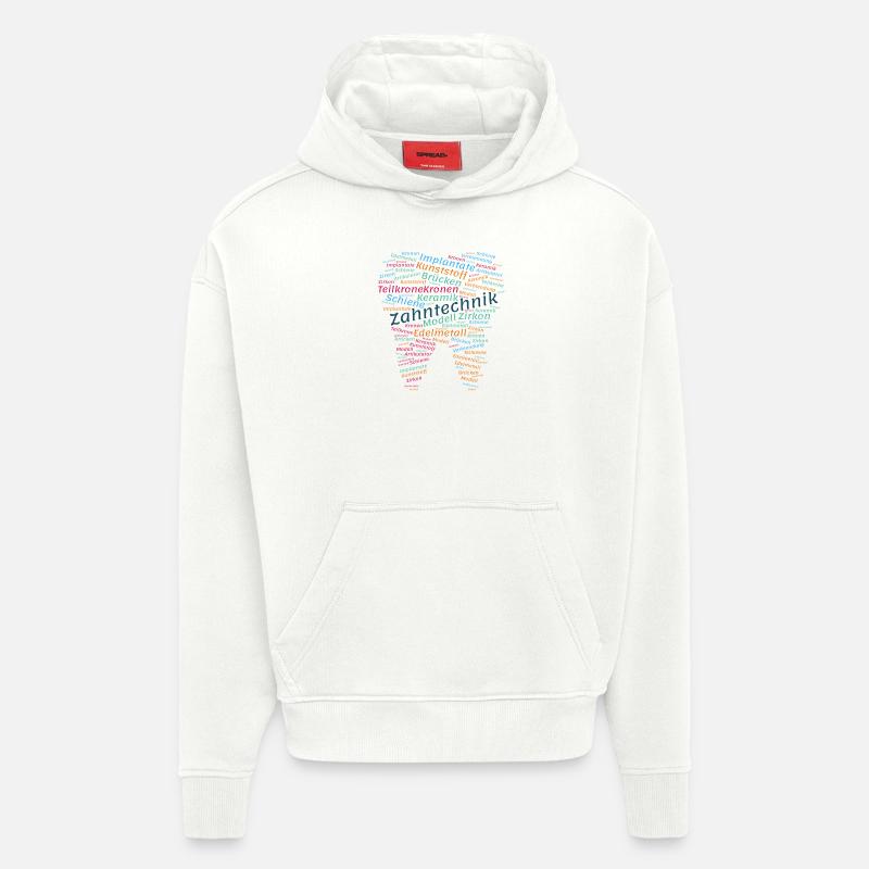 Zahntechnik Wordcloud bunt - Hoodie- made by SPREAD  - OFF WHITE