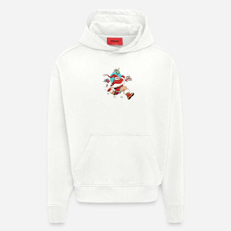 Runner Santa - Sweat à capuche bio épais oversize fabriqué en UE - OFF WHITE