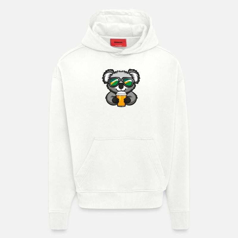 Bière Koala Ski - Sweat à capuche bio épais oversize fabriqué en UE - OFF WHITE