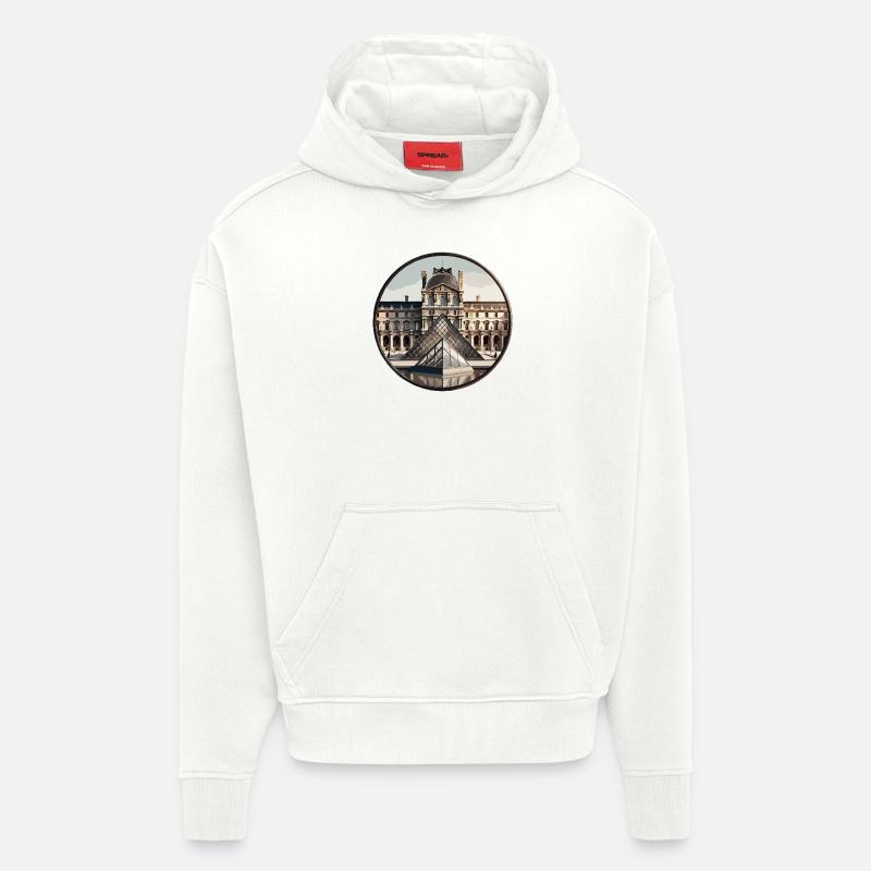 Musée du Louvre Paris - Sweat à capuche bio épais oversize fabriqué en UE - OFF WHITE