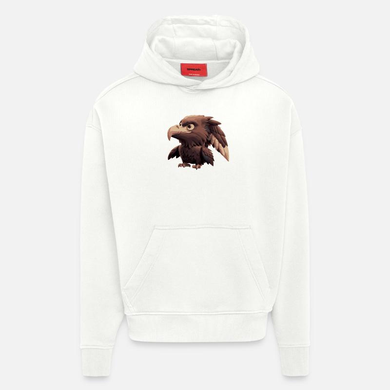 Bande dessinée Eagle - Sweat à capuche bio épais oversize fabriqué en UE - OFF WHITE