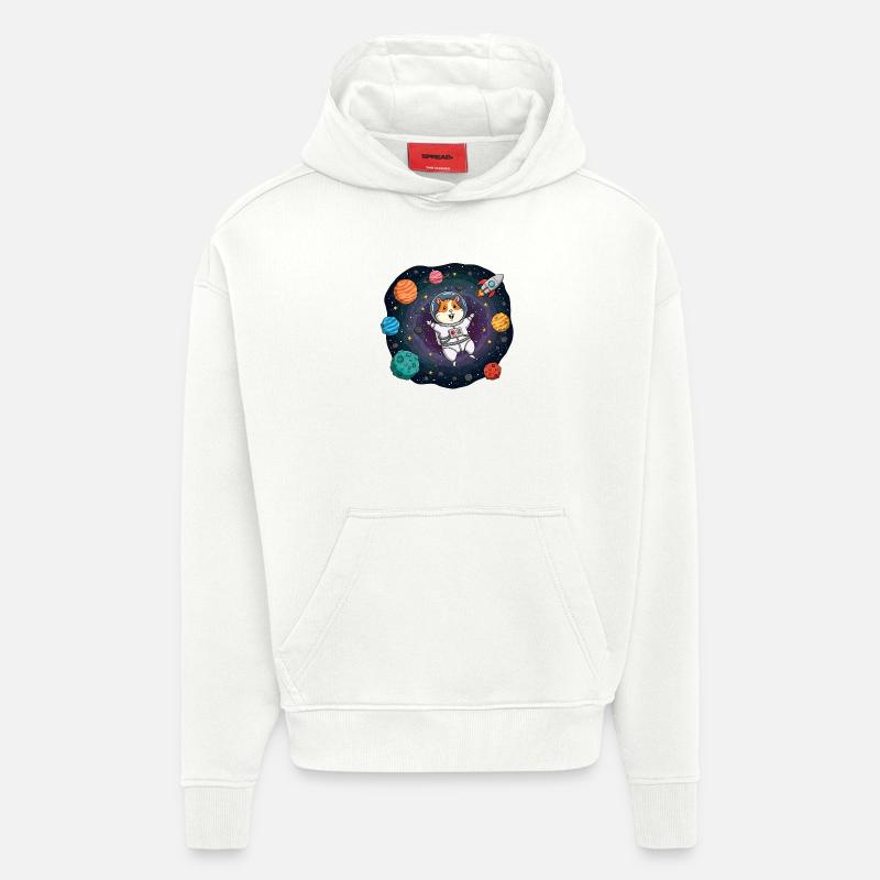 Hamster de l’espace astronaute - Sweat à capuche bio épais oversize fabriqué en UE - OFF WHITE