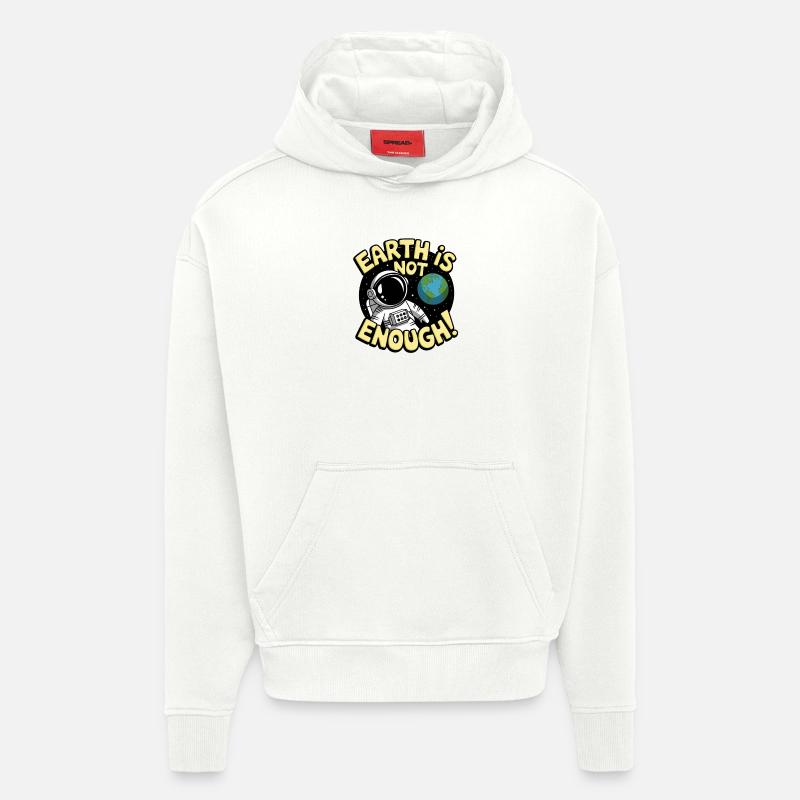La Terre ne suffit pas - Sweat à capuche bio épais oversize fabriqué en UE - OFF WHITE