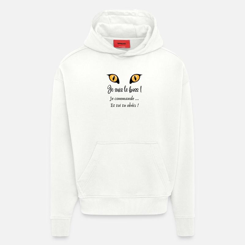 c'est qui le patron - Sweat à capuche bio épais oversize fabriqué en UE - OFF WHITE