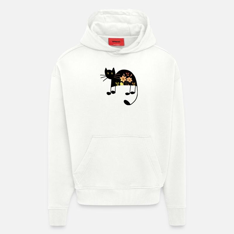 Chat - Sweat à capuche bio épais oversize fabriqué en UE - OFF WHITE
