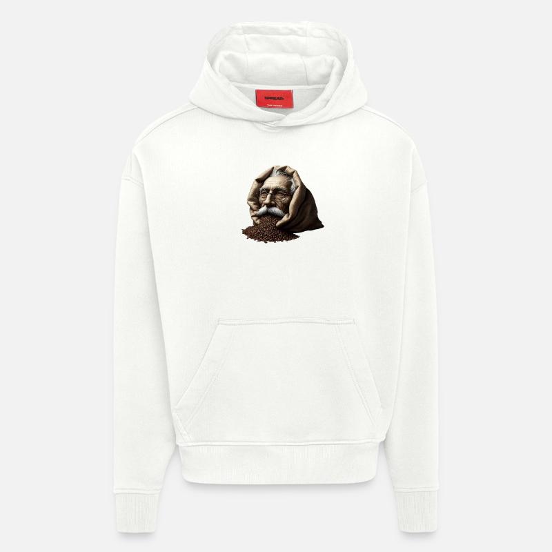 Mann in Kaffeebohnen - Hoodie- made by SPREAD  - OFF WHITE