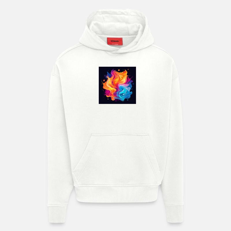 Tourbillon coloré - Sweat à capuche bio épais oversize fabriqué en UE - OFF WHITE