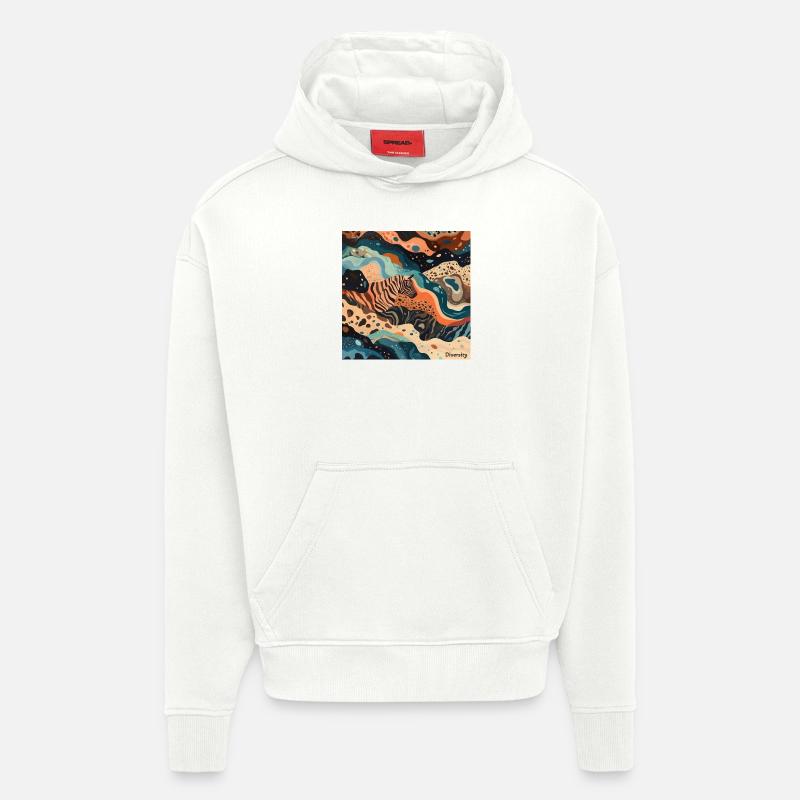 Diversité - Sweat à capuche bio épais oversize fabriqué en UE - OFF WHITE