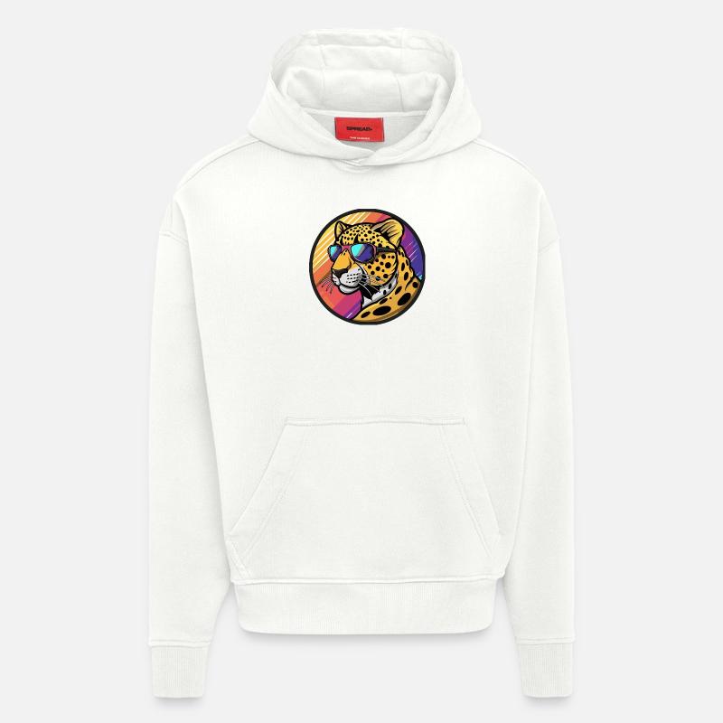 Leopard Comic Cool Sommer - Hoodie- made by SPREAD  - OFF WHITE