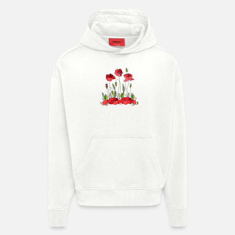 Fleur - Sweat à capuche bio épais oversize fabriqué en UE - OFF WHITE