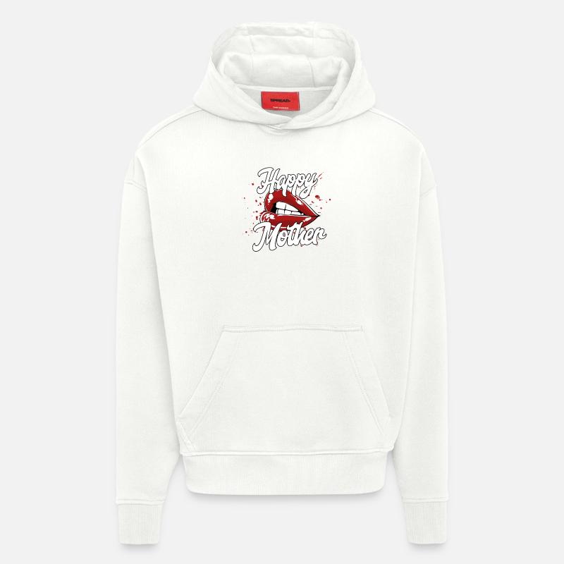 Mère heureuse - Sweat à capuche bio épais oversize fabriqué en UE - OFF WHITE