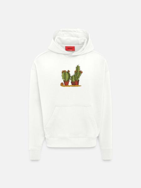 Blumen - Hoodie- made by SPREAD  - OFF WHITE