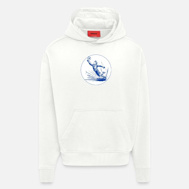 Goalkeeper (blue and white) - Hoodie- made by SPREAD  - OFF WHITE