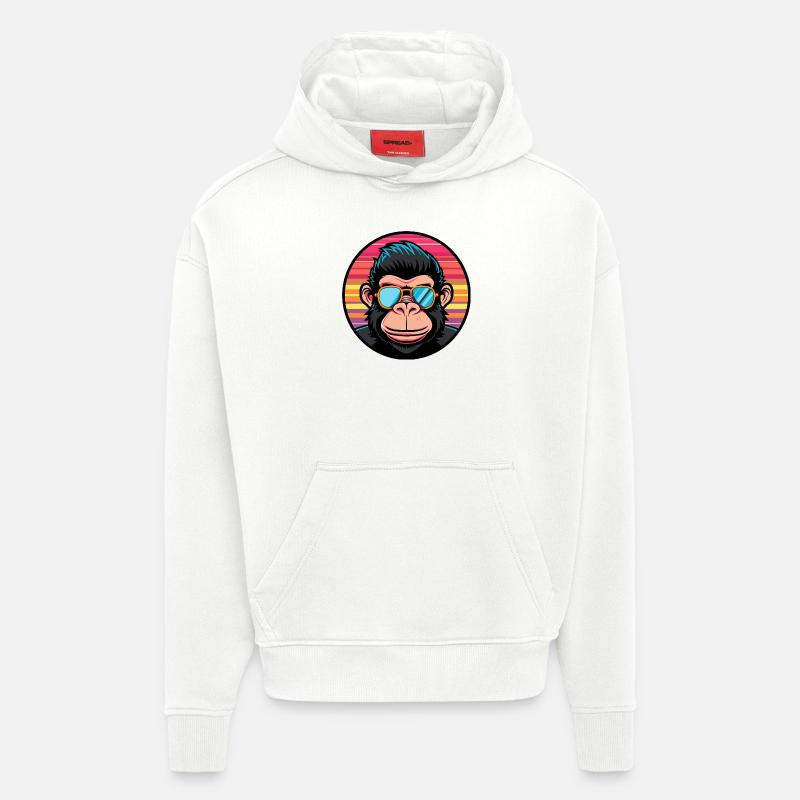 Monkey Comic Cool - Hoodie- made by SPREAD  - OFF WHITE