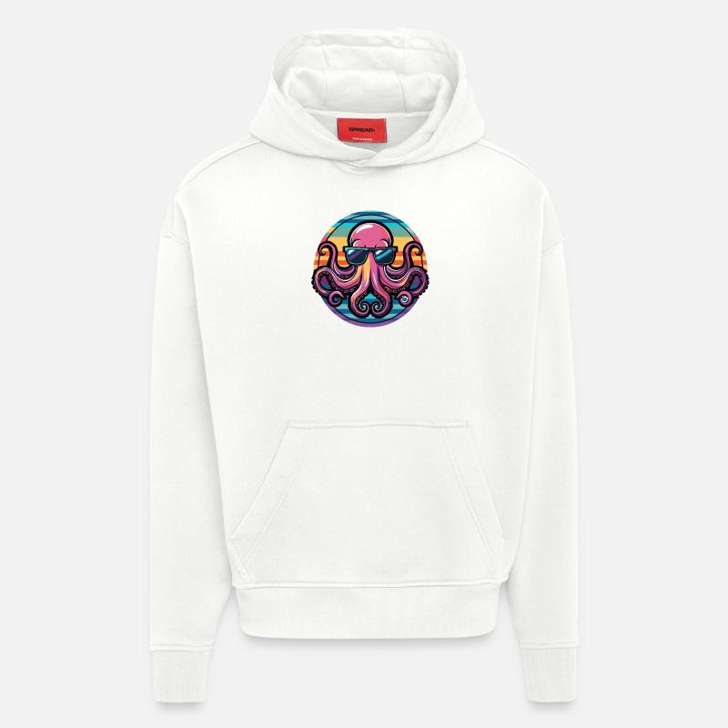 Octopus Cool BD - Sweat à capuche bio épais oversize fabriqué en UE - OFF WHITE
