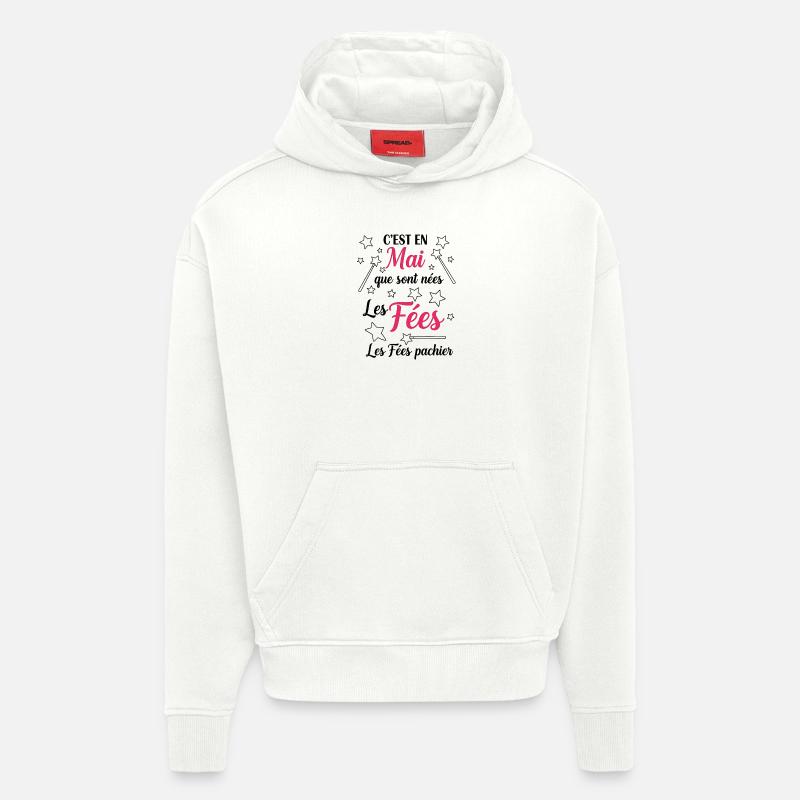 fille / fée / princesse / bébé - Sweat à capuche bio épais oversize fabriqué en UE - OFF WHITE