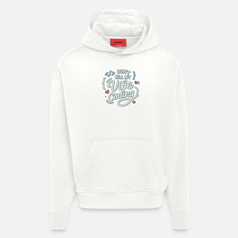 Vibe coding - Sweat à capuche bio épais oversize fabriqué en UE - OFF WHITE