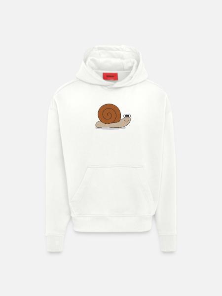 Brown snail - Hoodie- made by SPREAD - OFF WHITE