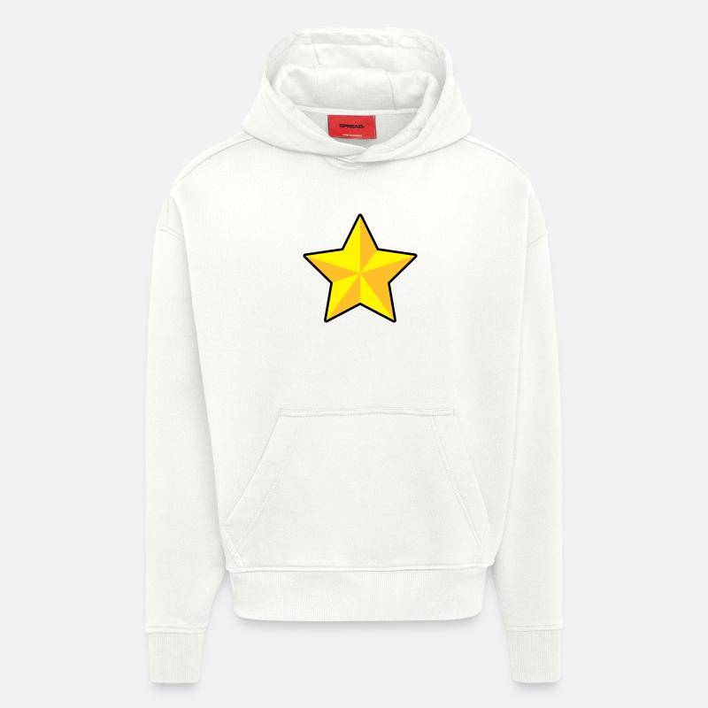 3D Stern | 3D Star | Dimension - Sweat à capuche bio épais oversize fabriqué en UE - OFF WHITE