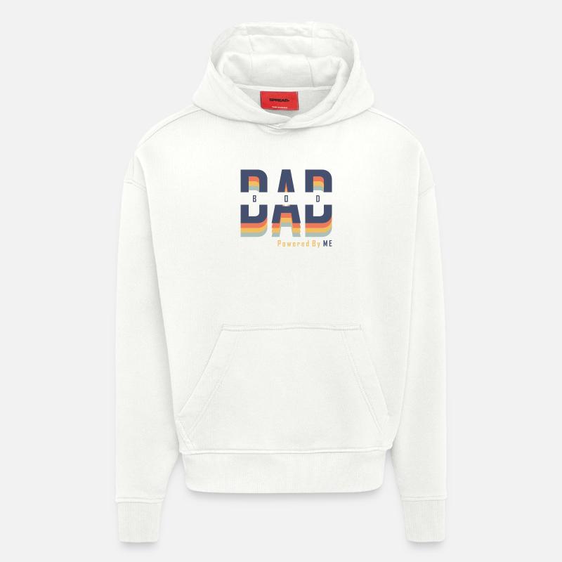 Dad Bod powered by Me - Sweat à capuche bio épais oversize fabriqué en UE - OFF WHITE