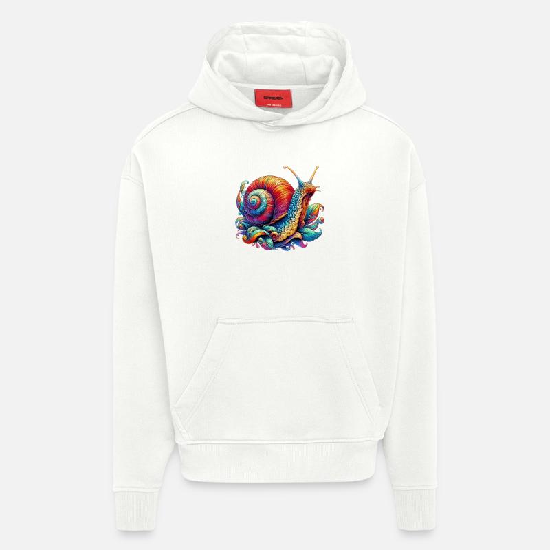 Escargot - Sweat à capuche bio épais oversize fabriqué en UE - OFF WHITE