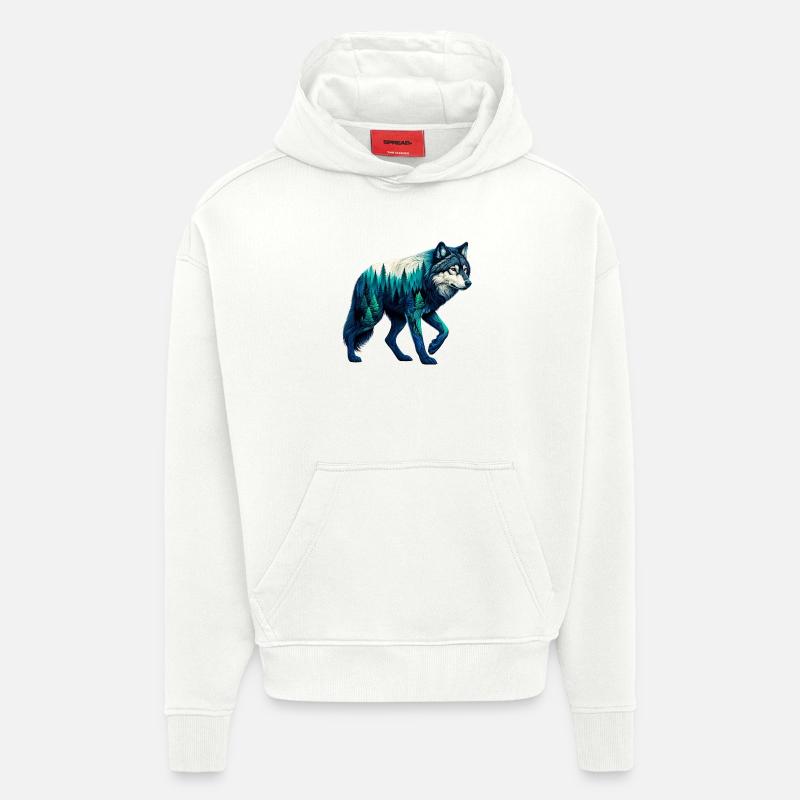 Wolf - Hoodie- made by SPREAD - OFF WHITE