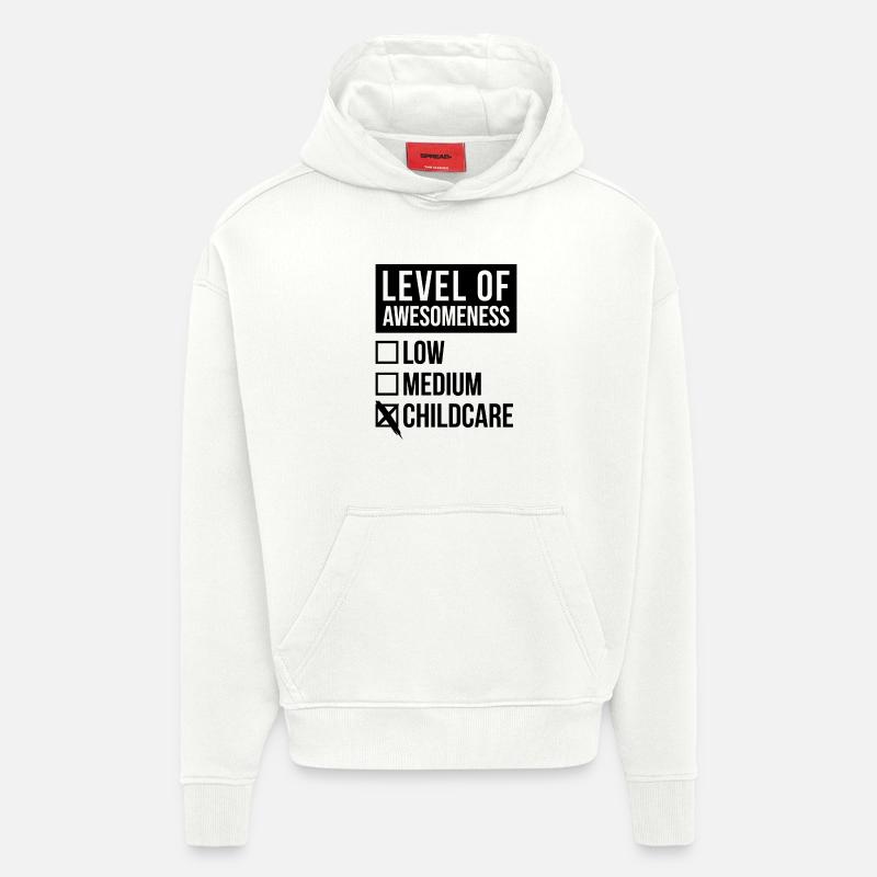 Garde d’enfants - Sweat à capuche bio épais oversize fabriqué en UE - OFF WHITE