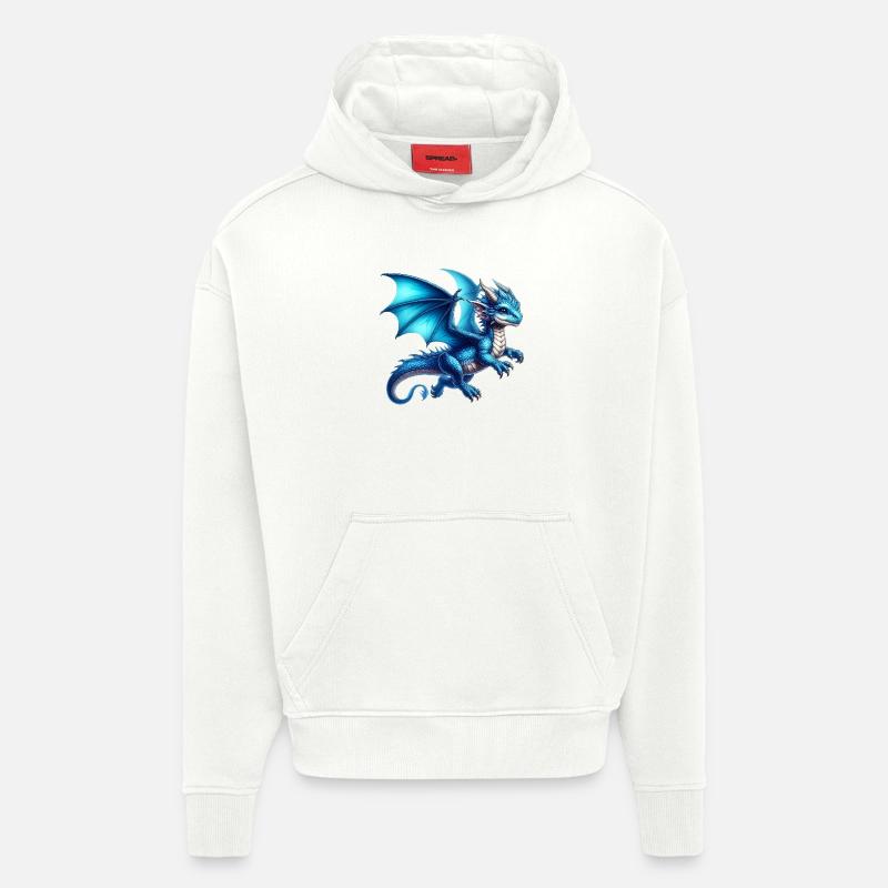 Dragon - Sweat à capuche bio épais oversize fabriqué en UE - OFF WHITE