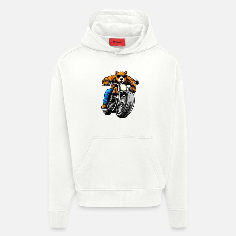 Bears Motorcycle - Hoodie- made by SPREAD  - OFF WHITE
