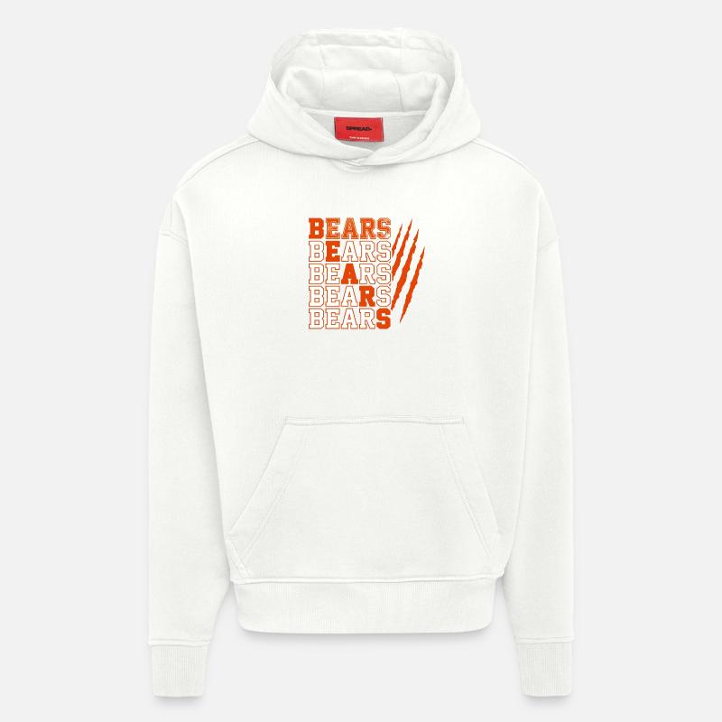 Bears Text with Distressed Claw Marks - Hoodie- made by SPREAD  - OFF WHITE