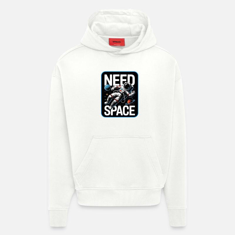 Besoin d’une illustration d’astronaute spatial - Sweat à capuche bio épais oversize fabriqué en UE - OFF WHITE