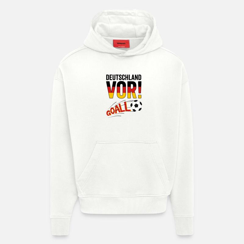 BUT ! Conception de ventilateurs Allemagne 2026 - Sweat à capuche bio épais oversize fabriqué en UE - OFF WHITE