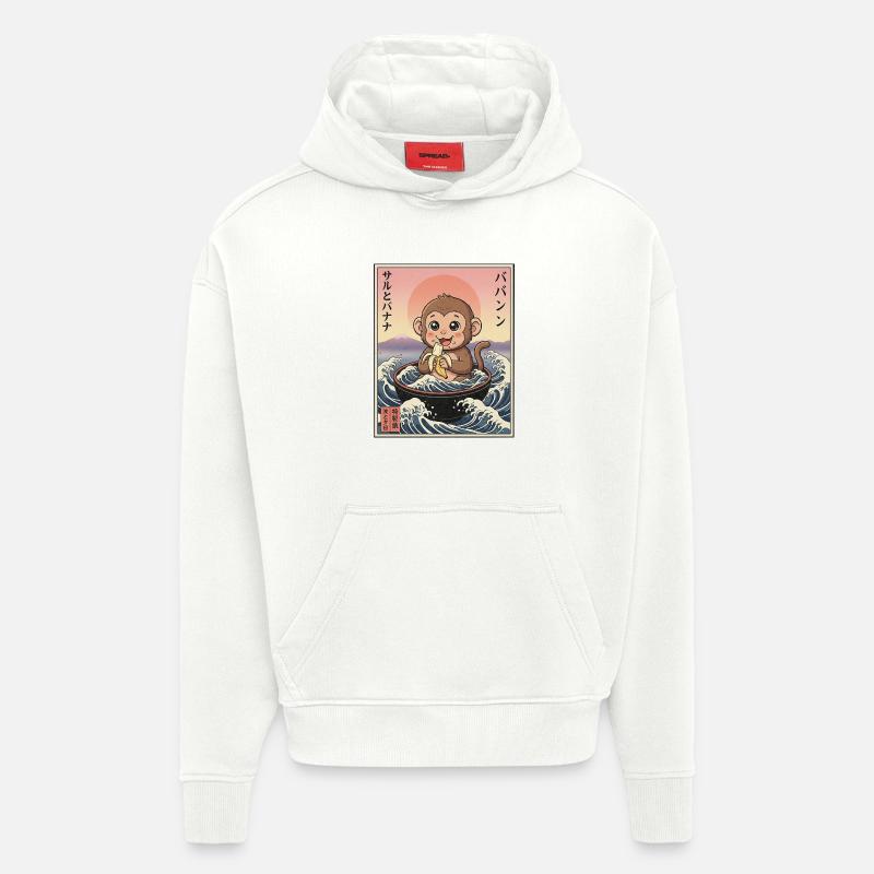 Süßes Äffchen Kawaii - Hoodie- made by SPREAD  - OFF WHITE