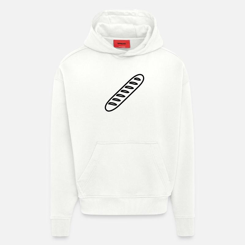 baguette - Sweat à capuche bio épais oversize fabriqué en UE - OFF WHITE