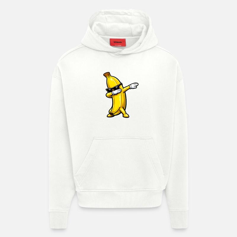 Tabbing de banane - Sweat à capuche bio épais oversize fabriqué en UE - OFF WHITE