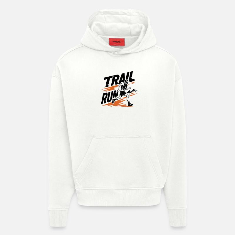 course sur sentier - Sweat à capuche bio épais oversize fabriqué en UE - OFF WHITE