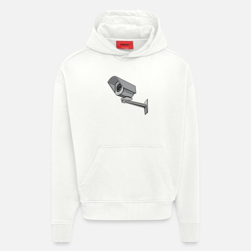 Caméra de sécurité - Sweat à capuche bio épais oversize fabriqué en UE - OFF WHITE