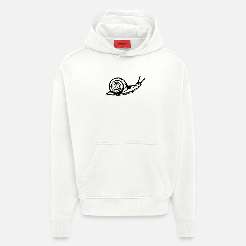 Snail noir et withe - Sweat à capuche bio épais oversize fabriqué en UE - OFF WHITE