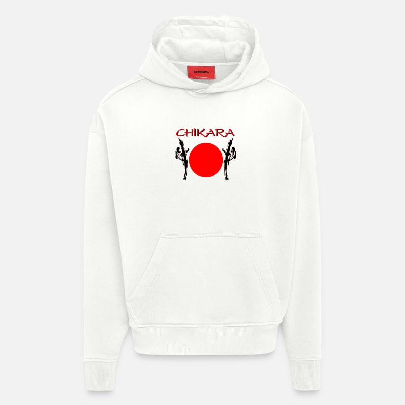 École de sport Chikara - Sweat à capuche bio épais oversize fabriqué en UE - OFF WHITE