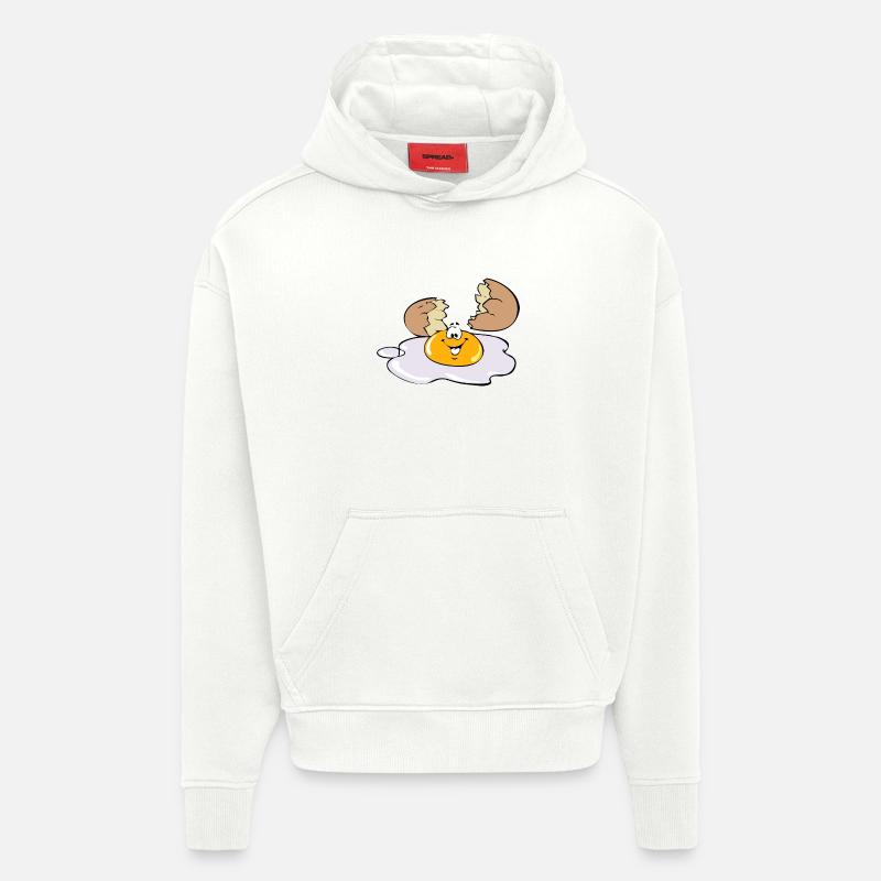 Egg Egg Fried - Sweat à capuche bio épais oversize fabriqué en UE - OFF WHITE